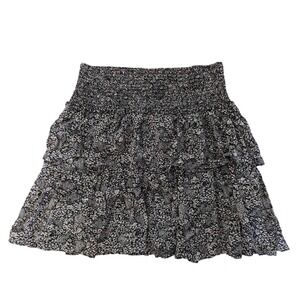 Anthropologie Jennalyn Tiered Ruffled Mini Skirt Size Large